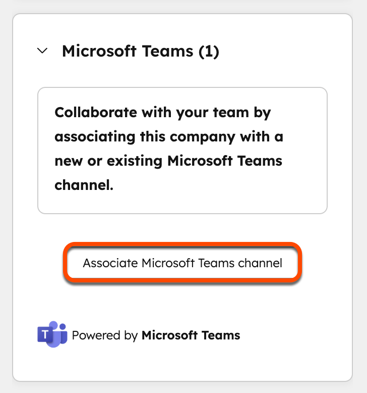 HubSpot 将 CRM 记录关联到 Teams Channel